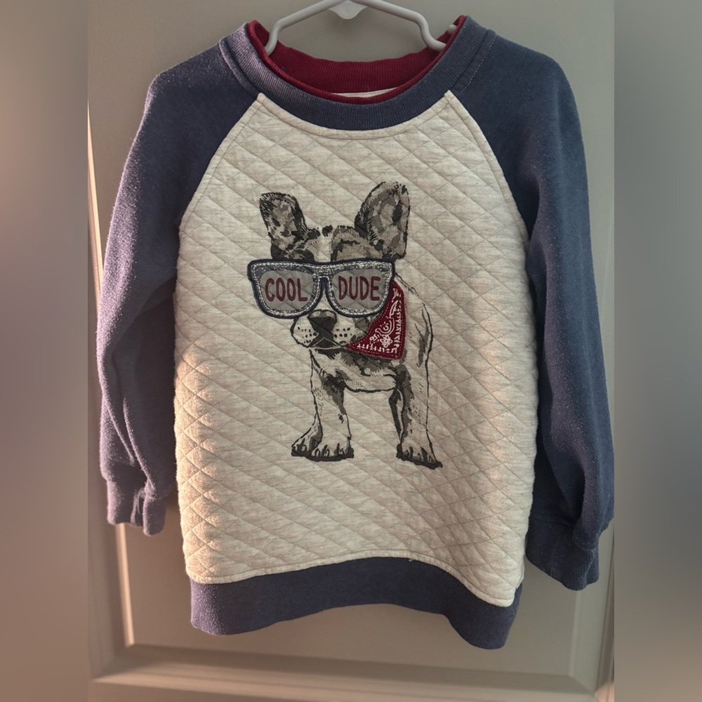 Kids Headquarters Maroon and Gray Quilted Sweatshirt